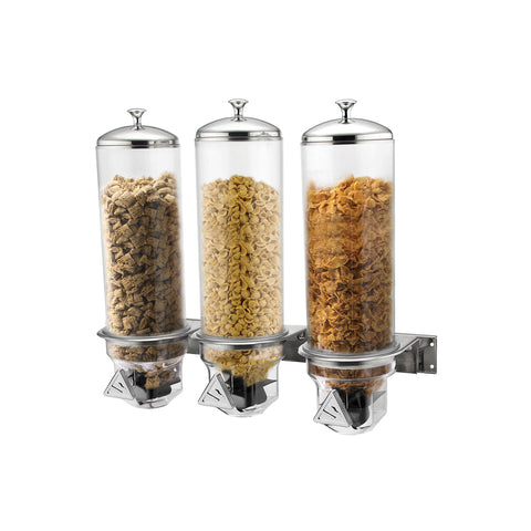 83054 Dispensers & Spare Parts Sunnex Triple Cereal Dispenser - Wall Mounted 560x185x480mm / 4lt
