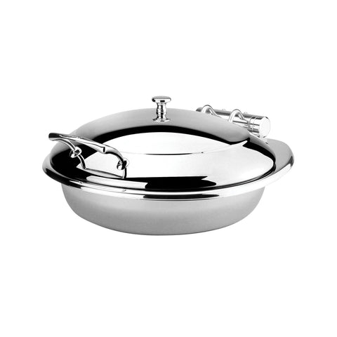 8330001 Athena Princess Induction Chafer Princess Round Induction Chafer - Stainless Steel Lid 454x525x240mm