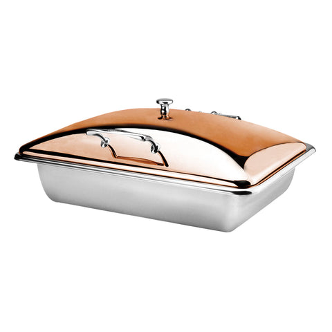 8331102 Athena Princess Induction Chafer Princess Rectangular Induction Chafer 1/1 Size - Rose Gold Lid 588x440x240mm