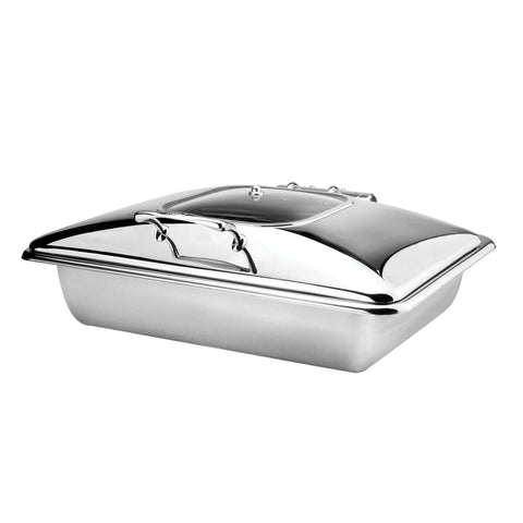 8331103 Athena Princess Induction Chafer Princess Rectangular Induction Chafer 1/1 Size - Glass Lid 588x440x240mm