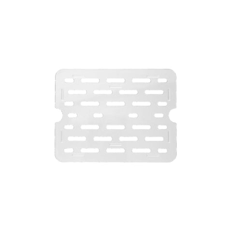 852410 Black Polycarbonate Gastronorm Food Pans 1/4 Size Clear Polycarbonate Drain Plate CH May Catering Supplies