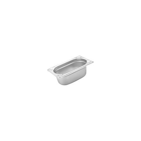 899065 Commercial Stainless Steel Gastronorm Pans & Covers 1/9 Size Stainless Steel Pan 176x108x65mm / 0.6Lt CH May Catering Supplies