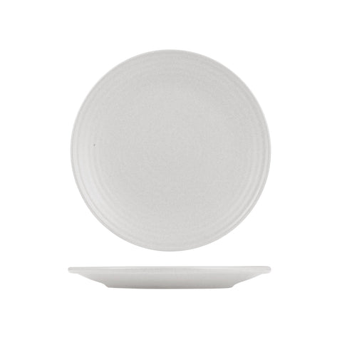 9029370 Zuma Pearl Aspen Dinnerware Collection Round Ribbed Coupe Plate 210mm