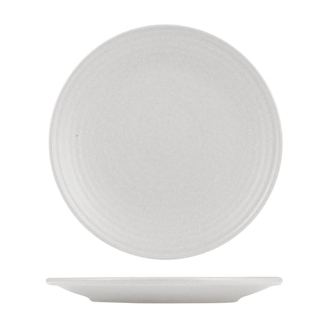 9029371 Zuma Pearl Aspen Dinnerware Collection Round Ribbed Coupe Plate 265mm