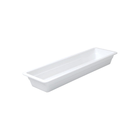 91182 Melamine Food Pans 2/4 Size White Pan 530x162x65mm