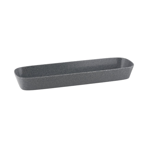 916682-GY Ryner Melamine Stone Grey Rectangular Gastronorm Dishes 2/4 Size Rectangular Dish 530x162x65mm / 3.75Lt CH May Catering Supplies