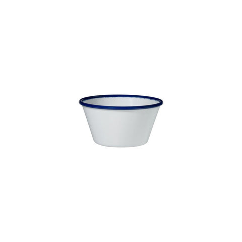 91671-BL Ryner Melamine Evoke White with Blue Rim Round Bowl 125x60mm / 475ml
