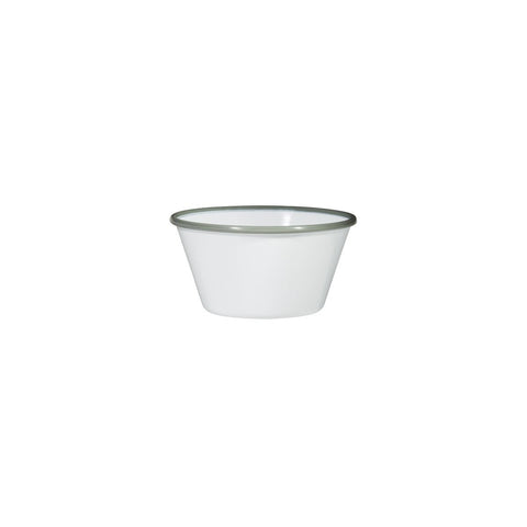 91671-GY Ryner Melamine Evoke White with Grey Rim Round Bowl 125x60mm / 475ml