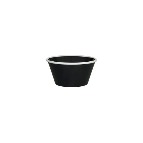 91671-WB Ryner Melamine Evoke Black with White Rim Round Bowl 125x60mm / 475ml