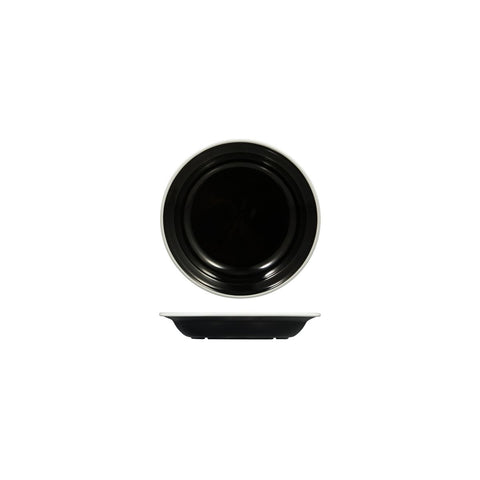 91682-WB Ryner Melamine Evoke Black with White Rim Deep Round Plate 200mm / 380ml