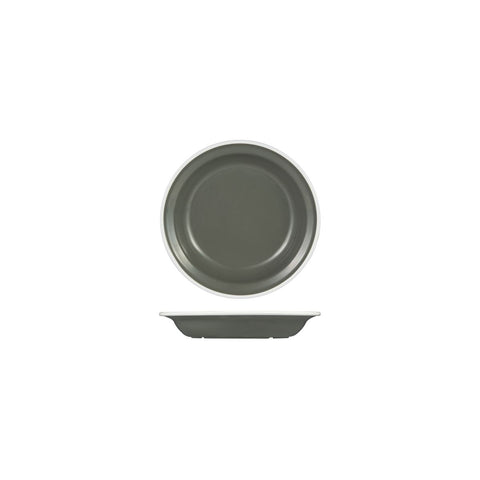 91682-WG Ryner Melamine Evoke Grey with White Rim Deep Round Plate 200mm / 380ml