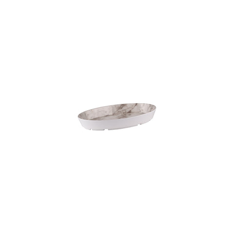 91702-C Ryner Melamine Display Serve White Marble Oval Display Dish 265x162x40mm