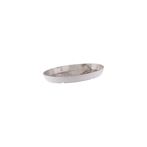 91704-C Ryner Melamine Display Serve White Marble Oval Display Dish 325x200x40mm