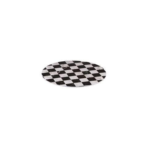 91768 Ryner Melamine Display Serve Checkerboard Marble Round Platter 330mm