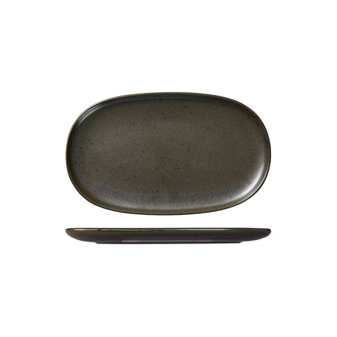 926342 Moda Porcelain Earth Oval Coupe Plate 305x180mm CH May Catering Supplies