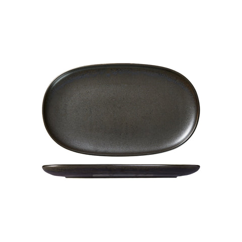 926344 Moda Porcelain Earth Oval Coupe Plate 355x215mm CH May Catering Supplies