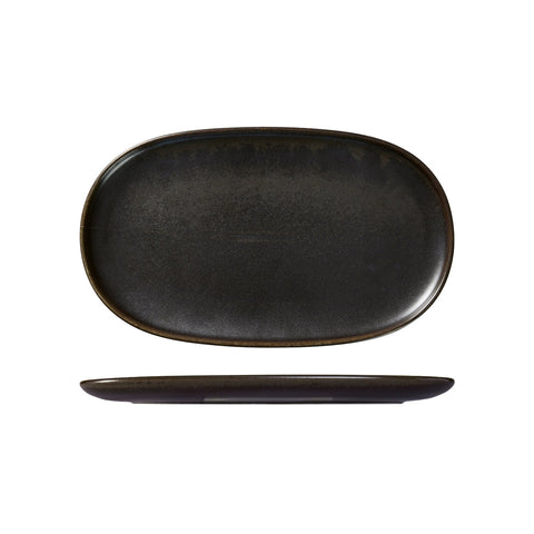926346 Moda Porcelain Earth Oval Coupe Plate 405x240mm CH May Catering Supplies