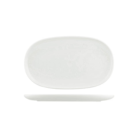 926544 Moda Porcelain Snow Oval Coupe Plate 355x215mm CH May Catering Supplies