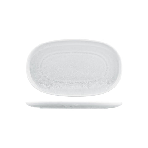 926744 Moda Porcelain Willow Oval Coupe Plate 355x215mm CH May Catering Supplies