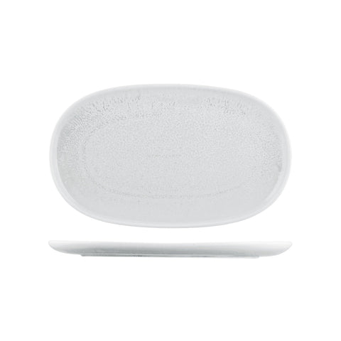 926746 Moda Porcelain Willow Oval Coupe Plate 405x240mm CH May Catering Supplies