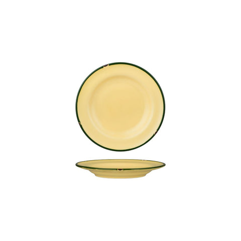 94106-SG Luzerne TinTin Sand Green Dinnerware Collection TinTin Sand Green Round Plate - Wide Rim 170mm