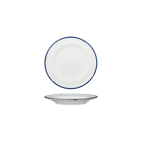 94106-WN Luzerne TinTin White Navy Dinnerware Collection TinTin White Navy Round Plate - Wide Rim 170mm