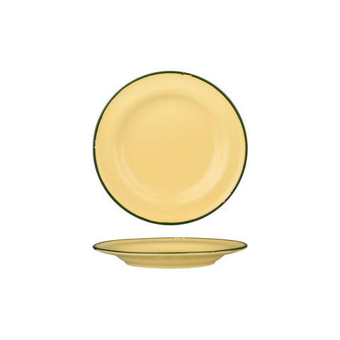 94108-SG Luzerne TinTin Sand Green Dinnerware Collection TinTin Sand Green Round Plate - Wide Rim 210mm