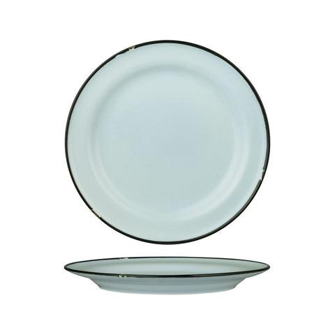 94111-PB Luzerne TinTin Blue Black Dinnerware Collection TinTin Blue Black Round Plate - Wide Rim 270mm