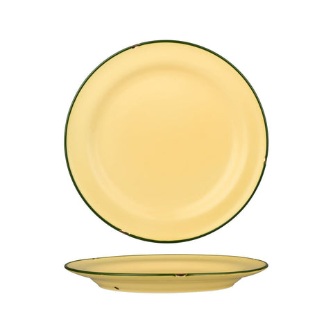 94111-SG Luzerne TinTin Sand Green Dinnerware Collection TinTin Sand Green Round Plate - Wide Rim 270mm