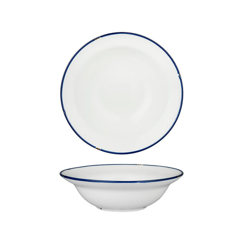 94128-WN Luzerne TinTin White Navy Dinnerware Collection TinTin White Navy Round Deep Plate / Bowl 220mm/580ml