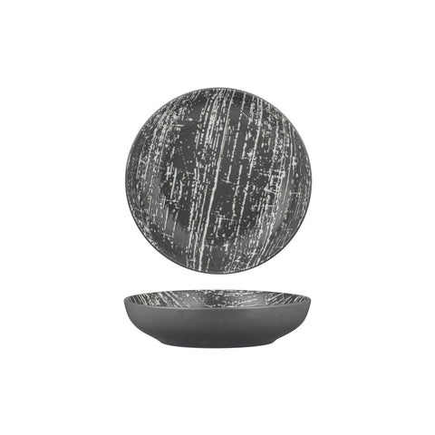 94252-GY Luzerne Drizzle Grey With White Dinnerware Collection Drizzle Grey With White Round Share Bowl 210mm/1000ml
