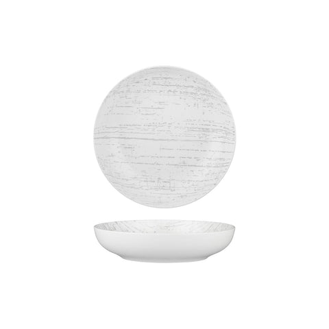 94252-W Luzerne Drizzle White With Grey Dinnerware Collection Drizzle White With Grey Round Share Bowl 210mm/1000ml