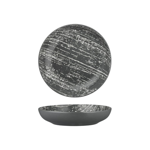 94253-GY Luzerne Drizzle Grey With White Dinnerware Collection Drizzle Grey With White Round Share Bowl 230mm/1160ml