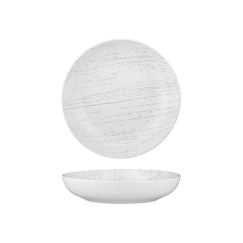 94253-W Luzerne Drizzle White With Grey Dinnerware Collection Drizzle White With Grey Round Share Bowl 230mm/1160ml