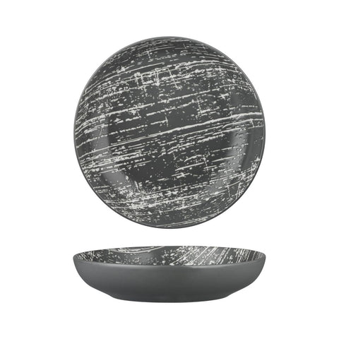 94254-GY Luzerne Drizzle Grey With White Dinnerware Collection Drizzle Grey With White Round Share Bowl 260mm/1900ml