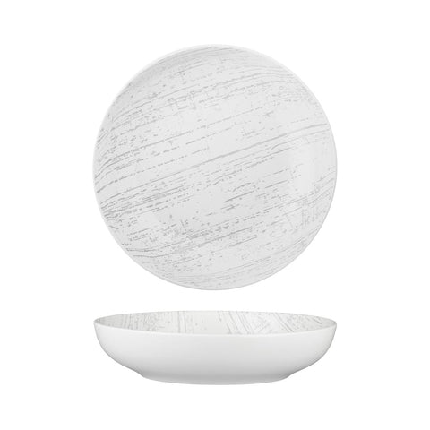 94254-W Luzerne Drizzle White With Grey Dinnerware Collection Drizzle White With Grey Round Share Bowl 260mm/1900ml