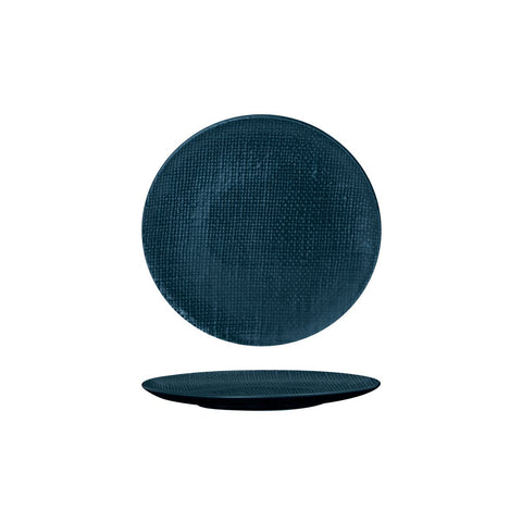 94507-BL Luzerne Linen Navy Blue Dinnerware Collection Linen Navy Blue Round Flat Coupe Plate 180mm