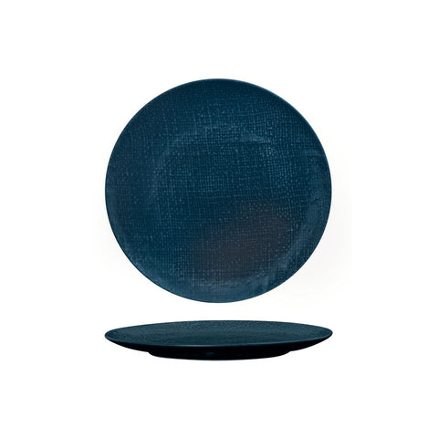94508-BL Luzerne Linen Navy Blue Dinnerware Collection Linen Navy Blue Round Flat Coupe Plate 210mm