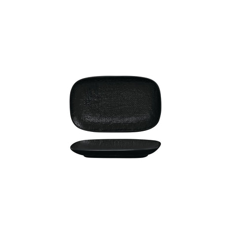 94521-BK Luzerne Linen Black Dinnerware Collection Linen Black Oblong Plate 175x110mm