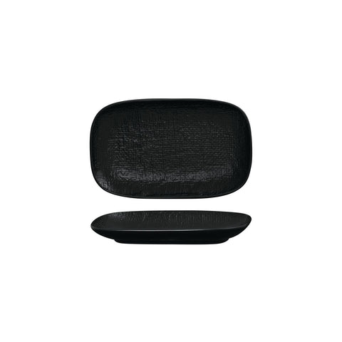 94522-BK Luzerne Linen Black Dinnerware Collection Linen Black Oblong Plate 215x135mm