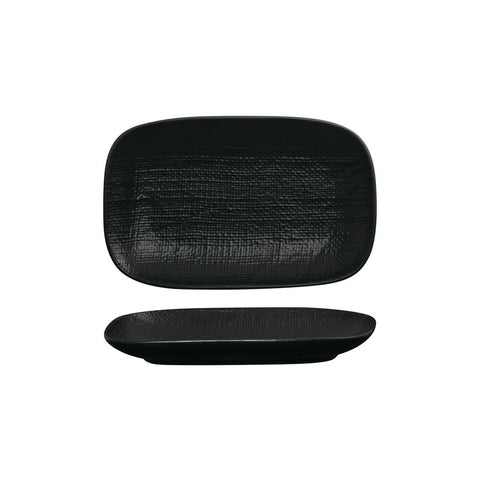 94523-BK Luzerne Linen Black Dinnerware Collection Linen Black Oblong Plate 265x165mm