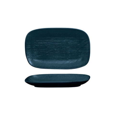 94523-BL Luzerne Linen Navy Blue Dinnerware Collection Linen Navy Blue Oblong Plate 265x165mm