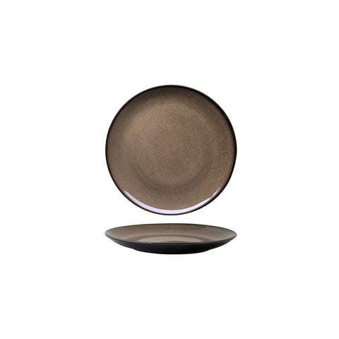 948502 Luzerne Rustic Chestnut Dinnerware Collection Rustic Chestnut Round Coupe Plate 180mm