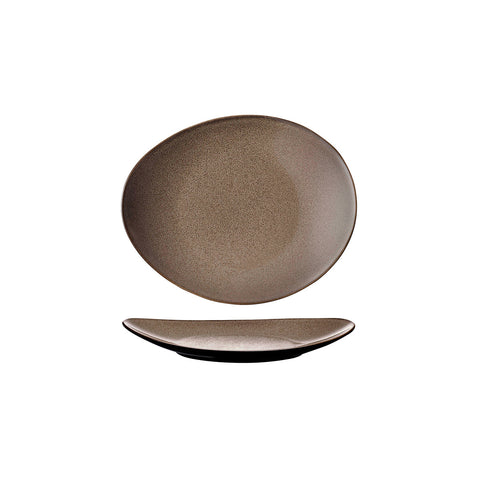 948531 Luzerne Rustic Chestnut Dinnerware Collection Rustic Chestnut Oval Coupe Plate 185x155mm