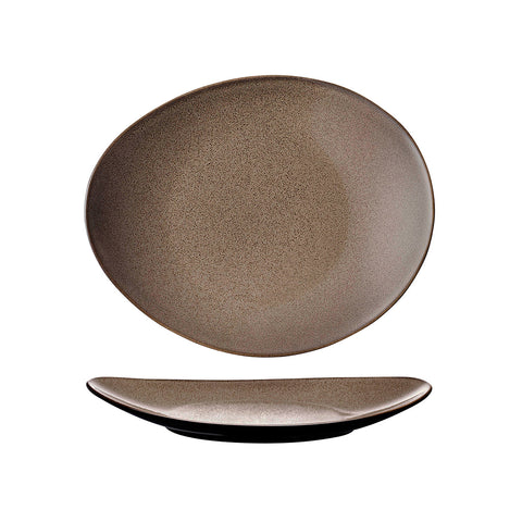 948532 Luzerne Rustic Chestnut Dinnerware Collection Rustic Chestnut Oval Coupe Plate 225x185mm