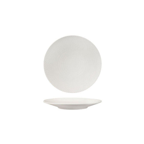 94906-W Luzerne Zen White Swirl Dinnerware Collection Zen White Swirl Round Coupe Plate 155mm