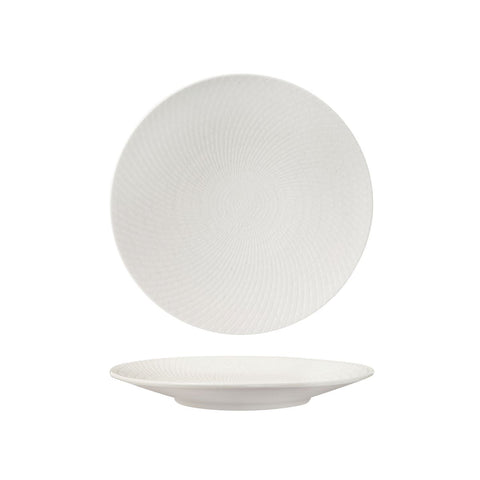 94909-W Luzerne Zen White Swirl Dinnerware Collection Zen White Swirl Round Coupe Plate 235mm