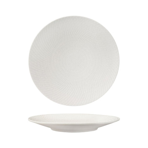 94911-W Luzerne Zen White Swirl Dinnerware Collection Zen White Swirl Round Coupe Plate 275mm
