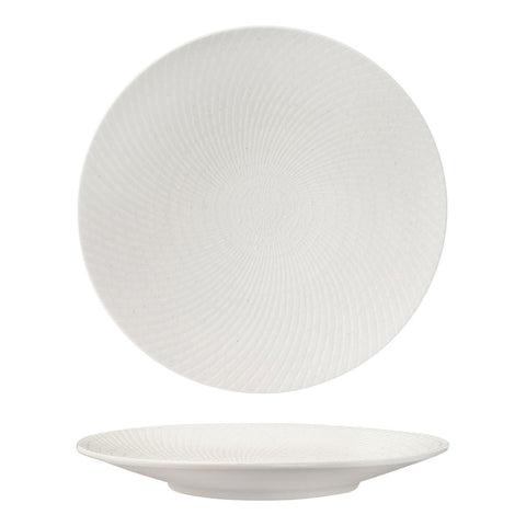 94912-W Luzerne Zen White Swirl Dinnerware Collection Zen White Swirl Round Coupe Plate 310mm