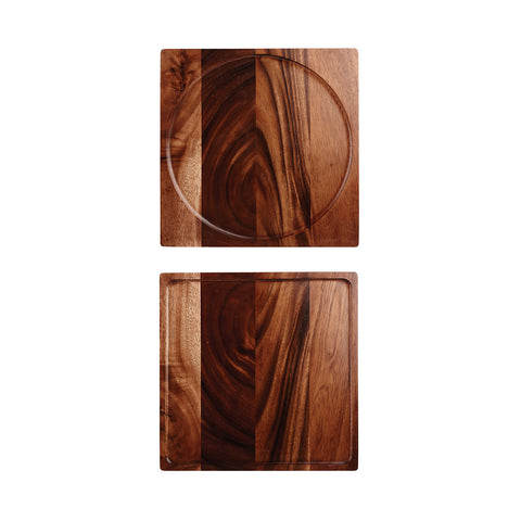 9909430 Wooden Servingware Churchill Reversible Presentation Board Acacia Wood 300x300mm